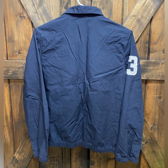 VTG POLO Ralph Lauren Bomber Jacket Navy Embroidered Logo Patch Kids L 16/18 - Picture 4 of 15